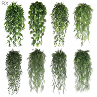Couronne de lierre artificielle pour décoration de mariage et de maison, feuilles de fougère vertes, feuilles de Monstera, plante suspendue en plastique, eucalyptus