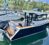 Bateau Économique Chinois Personnalisé de 7,5m, Entièrement Soudé en Aluminium, pour la Pêche et la Plaisance, avec Cabine