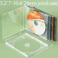 Boîtes de rangement en plastique YUZMEI pour CD, 5,2 mm, fines, individuelles, de remplacement, avec plateau noir pour DVD, CD, Blu-ray