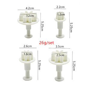 Usine Pas Cher Alimentaire En Plastique 4pcs Marguerite Forme DIY Décoration De Gâteau Pâte Argile Plongeur Cookie Cutter Set Moule - Product Image 2