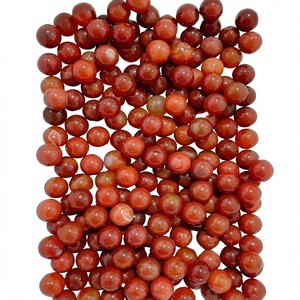Boule de cornaline rouge cristalline de 20-22 mm, pierre précieuse sculptée, pour le Feng Shui, la radiesthésie et la guérison, disponible au Gujarat - Product Image 1