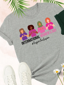 T-shirt per la Giornata Internazionale della Donna, 100% cotone, girocollo, casual, stampata con design motivazionale - Product Image 3