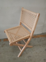 Chaise pliante en bois tressée OK-915 pour événements extérieurs, jardins, formations scolaires, sièges en gros