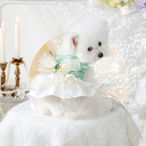 PETCIRCLE Ropa de Primavera/Verano para Perros y Gatos, Vestido de Novia Esmeralda - Product Image 3