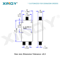 XINQY Splitter daya RF/Combiner 2 Way 6GHz/26.5GHz pembagi daya WiFi Distributor daya dapat disesuaikan Model XQY-PS2-6/26.5-SE