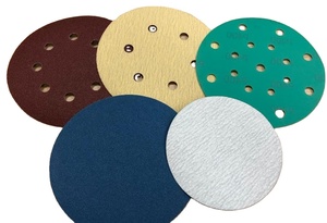 Disque de ponçage Offre Spéciale de couleur verte de film de polyester de 5 et 6 pouces avec des trous - Product Image 4