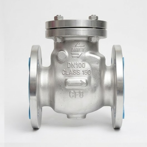 วาล์วกันกลับแบบสวิงเหล็กกล้าคาร์บอน ASTM A216 คลาส 150 วาล์วป้องกันการไหลย้อนกลับแบบหน้าแปลน - Product Image 2