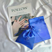 Sac à poussière en satin de soie de luxe personnalisé, sac à main, chaussures, chapeaux, emballage, sacs de rangement pour cadeaux, pochette à cordon pour bijoux