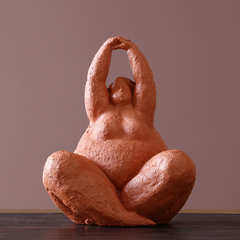 Resin Abstract Fat Lady Figurines - Nordic Woman Ornament for
