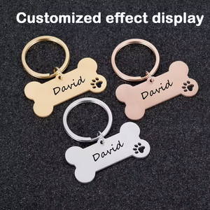 Liontin Gantungan Kunci Tulang Anjing dari Baja Anti Karat untuk Identifikasi Hewan Peliharaan, Aksesoris untuk Kucing dan Anak Anjing - Product Image 3