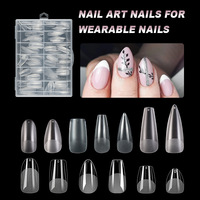 240 Uñas Postizas Flexibles de Gel Suave, Puntas de Extensión de Cobertura Completa, Estilo Francés, Múltiples Formas: Ataúd, Ovaladas, Stiletto, Puntas de Dedo de ABS