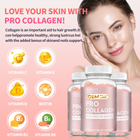 Herborigen OEM Private Label Soins de la peau Collagène Peau claire Lisse Anti-âge Pro Collagène Gummies