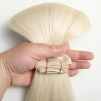Extensions de cheveux humains de qualité supérieure, 100% cheveux vierges russes, cuticules alignées, blondes, invisibles, avec clips en PU