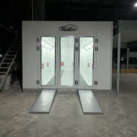 Cabine de peinture de luxe RuiBo pour voitures, avec chauffage infrarouge, éclairage LED sans ombre, rampe antidérapante et charnières robustes