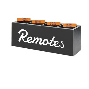 Soporte de pared para control remoto de TV de madera maciza, estante de almacenamiento para revistas y periódicos, organizador de artículos diversos - Product Image 1