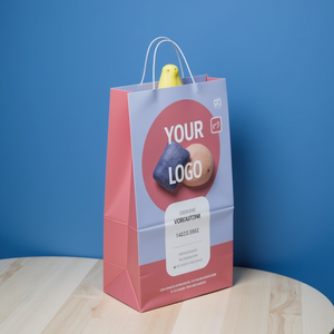 Bolsas de regalo con impresión personalizada Bolsas de papel Kraft recicladas con asa Fabricación de bolsas de papel de compras de lujo con su propio logotipo - Product Image 2