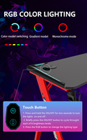 Bureau de jeu pour ordinateur PC de style racing ergonomique pas cher AOR Esports, avec structure métallique, bureau de jeu E-Sport RGB, table de jeu LED pour joueurs