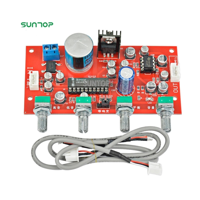 LM1036 Tone Board Bass Treble Balance Volume Control Adjustment NE5532 OP AMP HIFI Preamplifier Amplifier Single Power