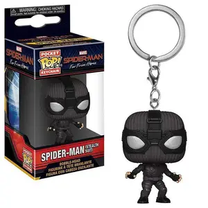 Spiderman Pockets Pop Keychain Spiderman Gwen Action Figure Keyring With Box Best Gift The Spider-Verse Keychain Toys