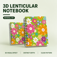 Conceptions personnalisées en gros A5 A6 Carnets de notes à spirale à couverture lenticulaire 3D pour promotion