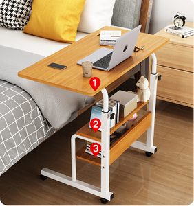 Mới phổ biến đa chức năng giường bên bàn di động với bánh xe có thể tháo rời chiều cao điều chỉnh lười biếng đầu giường máy tính xách tay bàn - Product Image 3