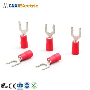 Cnxi bán buôn điện cách điện Y loại PVC ngã ba thiết bị đầu cuối tin mạ đồng dây màu đỏ uốn khóa <span class=keywords><strong>Spade</strong></span> kết nối - Product Image 2