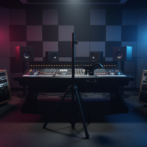 Soporte para Monitor de Estudio GFT DJ Modelo D0100H544E2, Trípode Metálico de 72 Pulgadas, Soporte para Consola de Audio, Mezclador, SS HD BLK WOB - Product Image 2