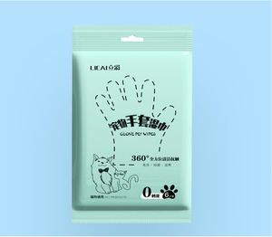 ถุงมือทำความสะอาดสัตว์เลี้ยงแบบใช้แล้วทิ้ง ปราศจากแอลกอฮอล์ ช่วยเพิ่มความชุ่มชื้น ขจัดกลิ่น สำหรับสุนัขและแมว ผ้าเช็ดทำความสะอาดสัตว์เลี้ยง - Product Image 4
