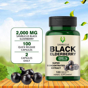Capsules personnalisées OEM ODM de baies de sureau noires 2000mg produits de santé de soutien immunitaire Supplément de baies de sureau noires Sambucus - Product Image 3