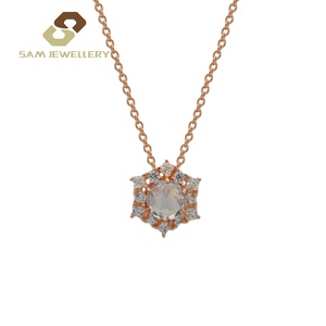 Produttore di gioielli cina Starburst <span class=keywords><strong>Polaris</strong></span> North CZ stella e mezza luna argento 925 collana donna - Product Image 5