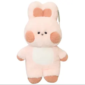 Penjualan laris 2024 desain populer mainan boneka kelinci merah muda lucu mainan hewan yang disesuaikan kelinci untuk dekorasi kamar bayi
