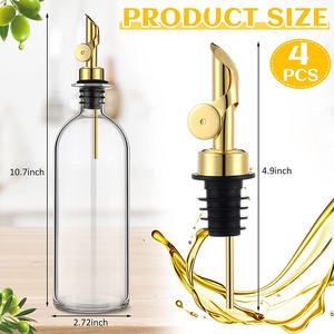 Nuovo arriva Dispenser di olio d'oliva bottiglia Dispenser di sciroppo di caffè versatore ponderato Dispenser di bottiglie di vetro <span class=keywords><strong>cucina</strong></span> 16.9 oz 500 <span class=keywords><strong>ml</strong></span> - Product Image 2