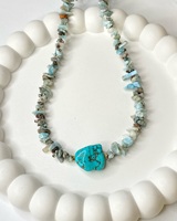 Mode fait à la main en pierre naturelle collier femmes pendentif perle d'eau douce cristal collier de perles pour cadeau
