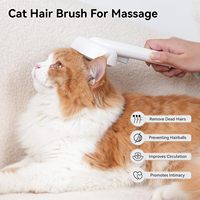 Brosse de toilettage ergonomique portable pour chiens et chats, poils démêlants doux, peigne de massage doux pour éliminer les poils morts, soin quotidien du pelage