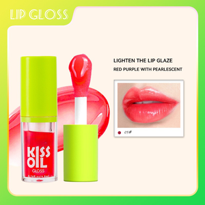Venta al por mayor de alta calidad, brillo de labios vegano, cuidado profesional, maquillaje líquido transparente, cepillo grande, Etiqueta Privada, aceite de beso de fruta, resistente al agua - Product Image 4