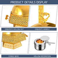 YITIAN Chauffe-plat de buffet de luxe en acier inoxydable doré, 8L, à alimentation thermique, design moderne, écologique, haute efficacité