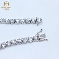Collier plaqué or 18 carats, argent 925, diamants VVS1, chaîne tennis en moissanite, bracelets à maillons tendance, bijoux hip-hop pour dropshipping