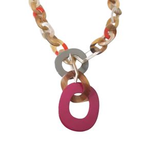 Collar Personalizable de Cuerno de Búfalo Natural con Detalles de Diamantes y Perlas, Cadena de Cuerda, Joyería Ecológica para Mujer - Product Image 1