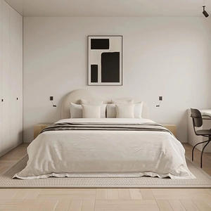 Cabecera de <span class=keywords><strong>Cama</strong></span> Moderna Minimalista con Tapicería Acolchada de Tela Cloud Boucle, Tamaño Queen y King, Muebles de Dormitorio Personalizados, Estructura de <span class=keywords><strong>Cama</strong></span> - Product Image 3