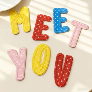 สติกเกอร์ติดเอง ลายปักทวิลล์ ลายจุดหลากสี ตัวอักษรปัก สำหรับเสื้อผ้า เคสมือถือ กระเป๋าเรียน หมวก หนังสือ ของตกแต่ง - Product Image 2