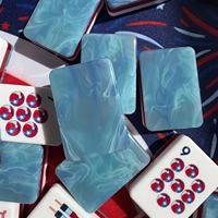 Ubin Mahjong Akrilik Bertema Patriotik AS untuk Perayaan Ulang Tahun ke-250, 160 buah, Merah Putih Biru, Mahjong Amerika untuk Pesta & Hadiah 4 Juli
