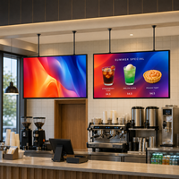 Pantalla para Ventana Legible Bajo la Luz Solar de 2500 Nits, 32 43 49 55 65 75 Pulgadas, Señalización Digital Comercial Android, Opciones FHD 4K