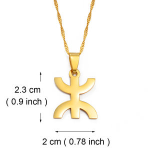 Collier pendentif en acier inoxydable avec symbole berbère africain et chaîne à maillons, style bohème kabyle, <span class=keywords><strong>bijoux</strong></span> amazighs - Product Image 6