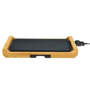 Smokeless grill detachable bamboo indoor electric grill bamboo products kitchen baking pan manufacturers for oven