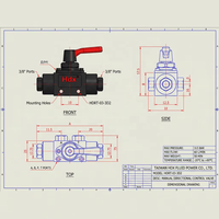 Vanne de commande directionnelle hydraulique manuelle pour équipement de manutention léger, Vanne de dérivation HDRT-03-3D2, Corps en fonte, Port 3/8''