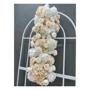 Matrimonio all'ingrosso fiore artificiale Runner floreale ghirlanda di nozze Runner disposizione per la decorazione di fiori di bordo fiore