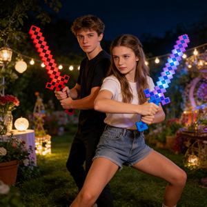 Nouveau Design Créatif Épée LED Pixel Sabre Laser Jouets Lumineux Led En Plastique Jouet <span class=keywords><strong>Mine</strong></span> Artisanat MosaicToys Épées Clignotantes avec Son - Product Image 3