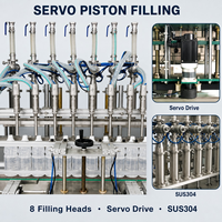 Machine de remplissage automatique de liquides visqueux pour l'emballage de bouteilles de ketchup, de miel et de sauces avec système de dosage à piston servo