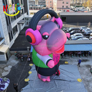 Пользовательская модель ресторана животных МО Денг розовый огромный мультфильм Бегемот надувной талисман - Product Image 6