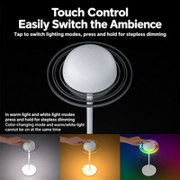 Lampe de table moderne RGB Planète, rechargeable par USB, lumière d'ambiance LED, lumière douce pour les yeux, veilleuse pour chambre à coucher, décoration de la maison
